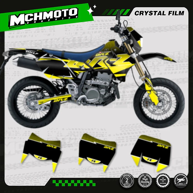 

MCHMFG TEAM GRAPHICS BACKGROUNDS DECALS Stickers For Suzuki 2000-2012 2011 2010 2009 2008 2007 DRZ400 DRZ 400 Motocycle 006