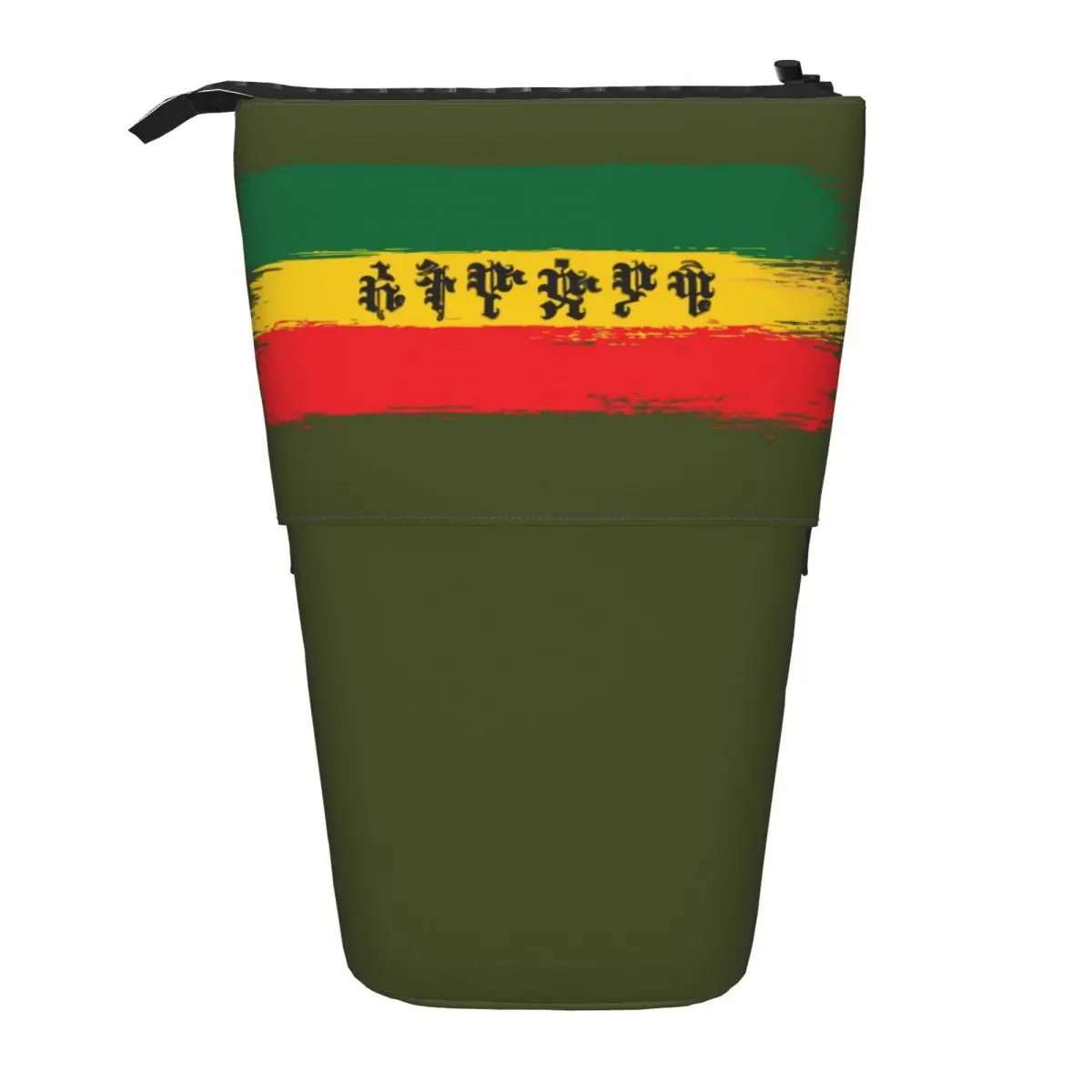 

Custom Cute Ethiopia Flag With Ethiopian Amharic Pencil Cases Girls Rasta Jamaica Proud Large Capacity Pen Bag Box Stationery