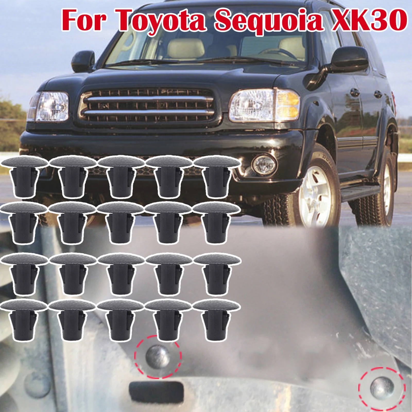 For Toyota Sequoia XK30 XK40 XK60 2001 2002 - 2020 Car Mud Flaps Guards Shield Pins Screws Apron Retainer Clip Rivet Replacement