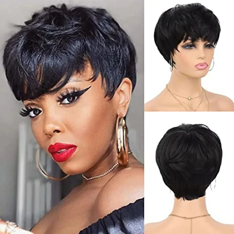 

FC6Synthetic Women Short Straight Wigs Natural Hair Heat Resistant Synthetic Wig for Women@FC8！