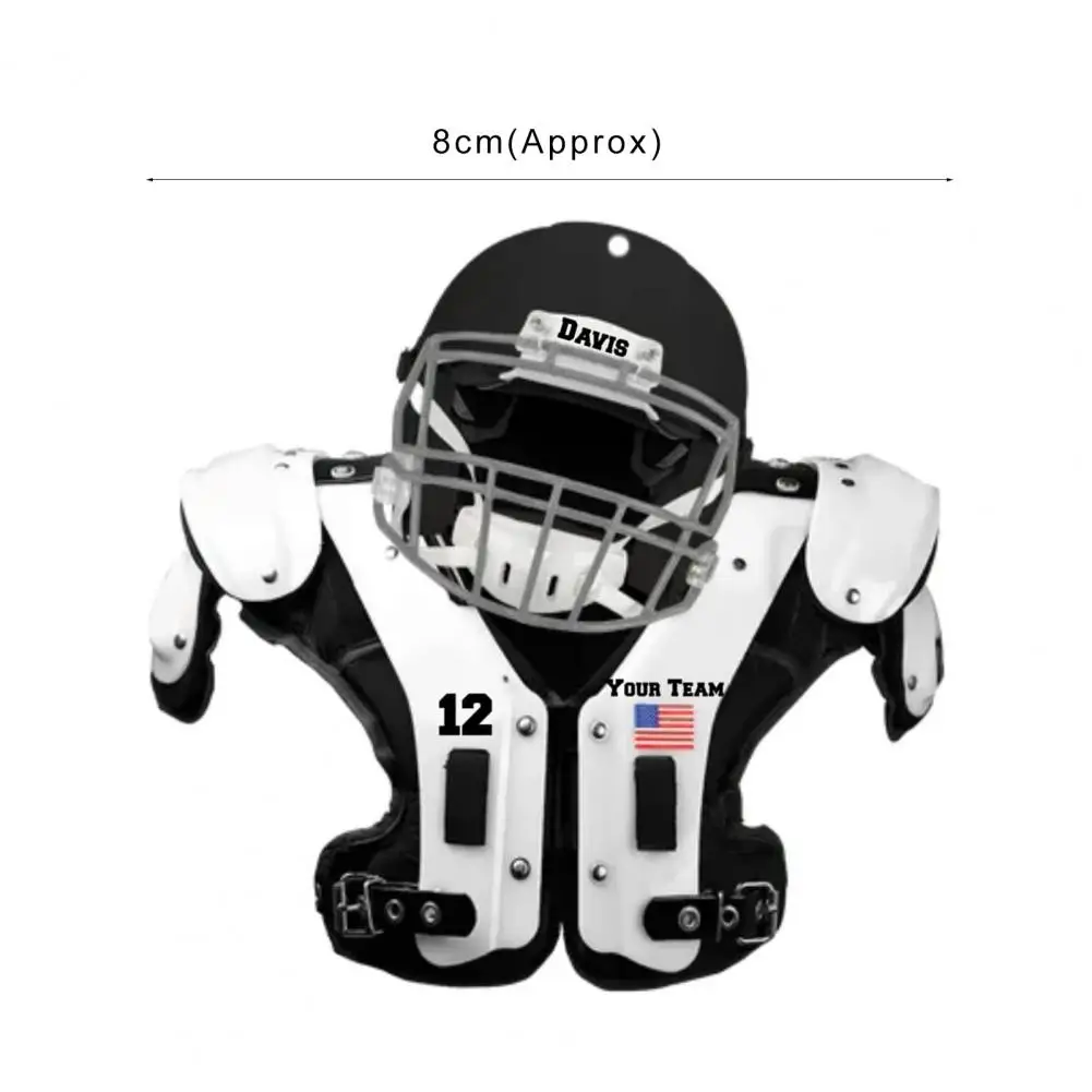 Chic Football Pendant Long Lasting American Football Ornament with Helmet Vivid Football Ornament  Present