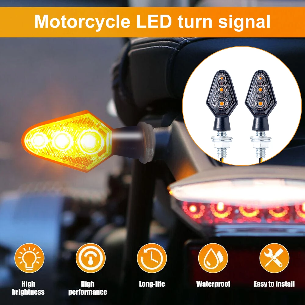 2Pcs/Set 12V Universal LED Motorcycle Turn Signal Light Waterproof Blinker Indicator Motorcycle Moto Accessories