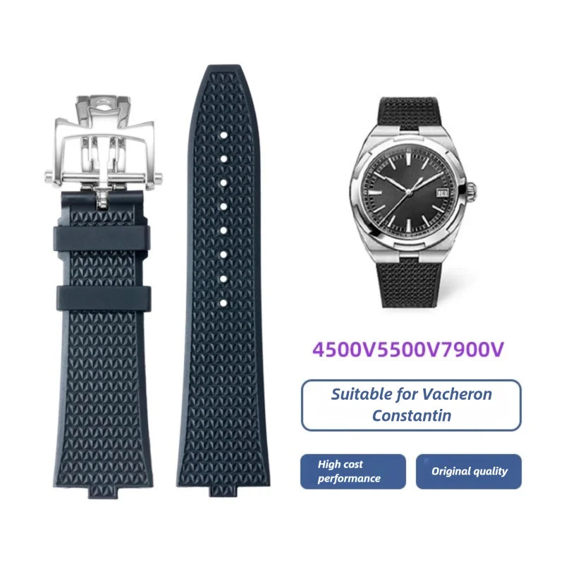 

Подходит для Vacheron Constantin 4500 В 5500 В 7900 В ремешок для часов FKM фторкаучук ремешок для часов из нержавеющей стали 316 пряжка для часов