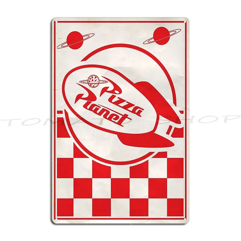 Pizza Planet Metal Plaque Customize Designing Design Cinema Designs Tin Sign Poster