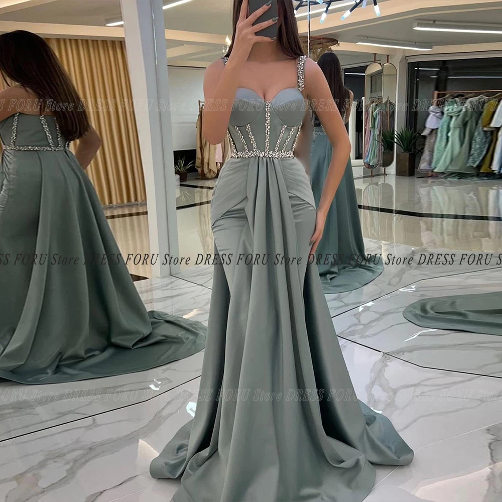 Asymmetrische Bead Sequin Avondjurk Voor Vrouw Wedding Party Wear Mouwloze Side Slit Floor Lengte Glitter Prom Gown Celebrity