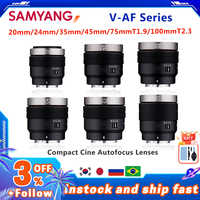 Samyang Cine V-AF 20mm/24mm/35mm /45mm/75mm T1.9 100mm T2.3 FE Full Frame Cine Lens Auto Focus for FE Mount A9 a7riv A7 a7c Fx6