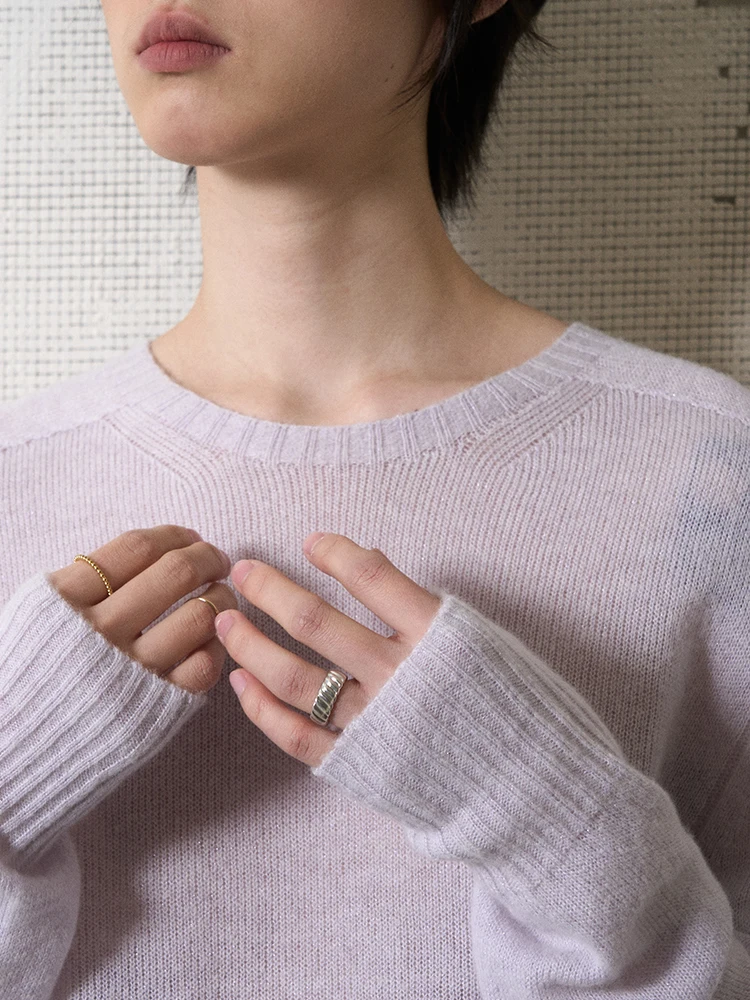 

Мягкий шерстяной вязаный круглый топ Ne, уникальная замшевая текстура, приятный для кожи, удобный женский свободный крой Long Sve Cleanfit Sle