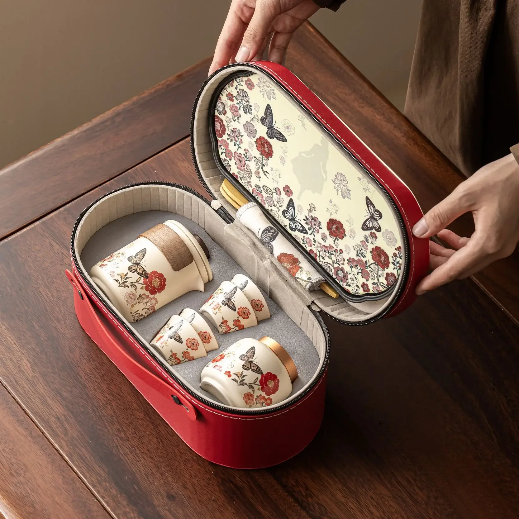 Unique Luxury Tea Maker Chinese Flower Portable Quick Cup Tea Set Outdoor Tea Drinking Teapot Birthday Souvenir Gift Teaware Set