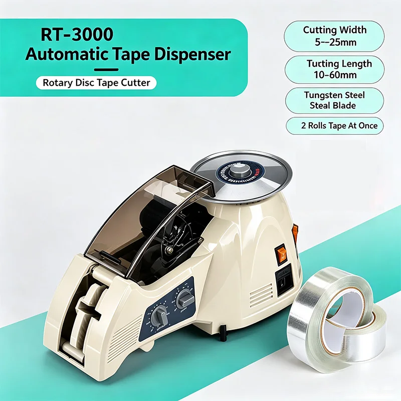 RT-3000 Disc Automatic Tape Dispenser Rotary Tape Cutting Machine ForTransparent Double-sided/Aluminum Foil/Cloth