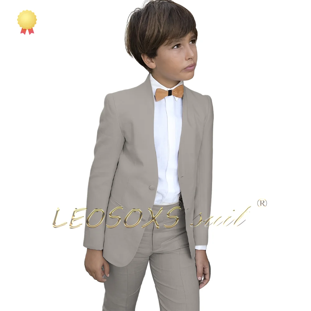 Costume 2 pièces en lin blanc pour garçons, blazer et pantalon, vêtements pour enfants, événement de fête personnalisé, costume de vacances