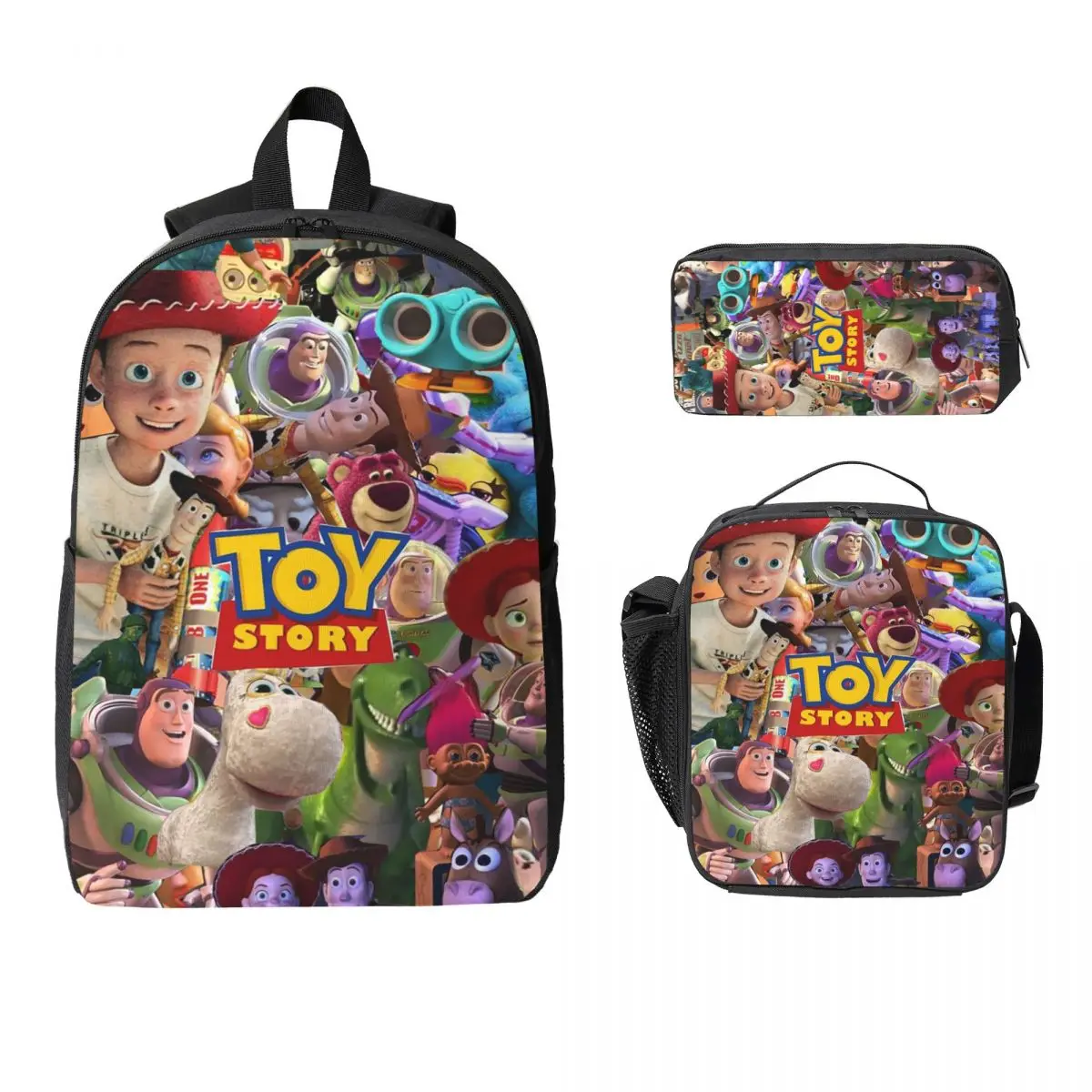 

Cartoon Toy Story Backpack Student Boys Girls BookBag School Bag Laptop Shoulder Bags 3ps Insulated Lunch Bag Pencil Case