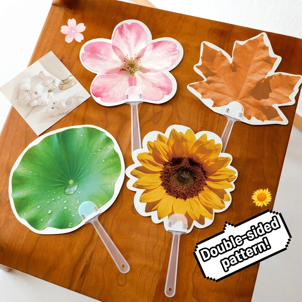 Double Sided Printed Fan Lightweight Pp Plastic Fan Summer Cooling Fan Modern For Graduation Gift Outdoor Travel Promotional - Detail 1
