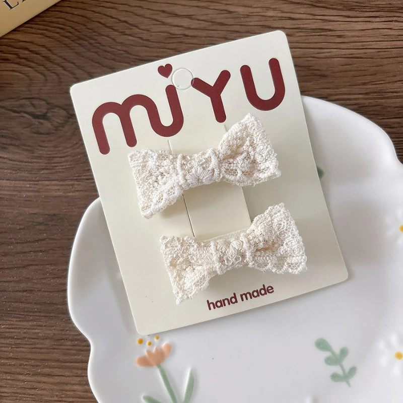 กิ๊บติดผมลูกไม้ทำมือ น่ารักหวานแหวว แบบคลุมเต็ม กิ๊บข้างทรงพู่สไตล์นางฟ้าสีเบจ ที่รัดผมหางม้าอเนกประสงค์สำหรับเด็กผู้หญิง