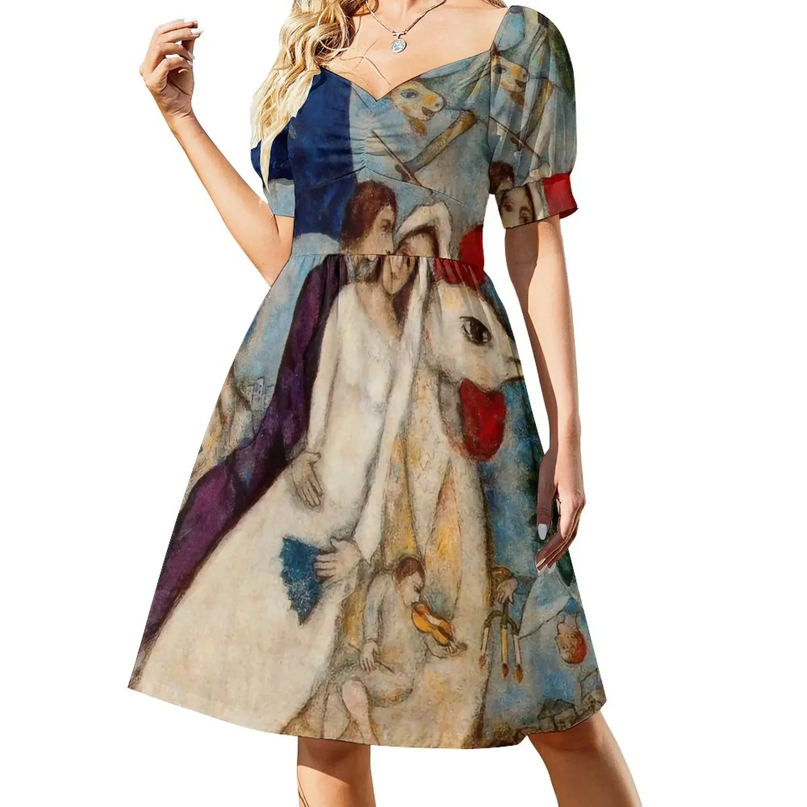 

The betrothed and Eiffel Tower Marc Chagall Short-Sleeved Dress Clothing dresses summer women's clothing summer 2025 novelties