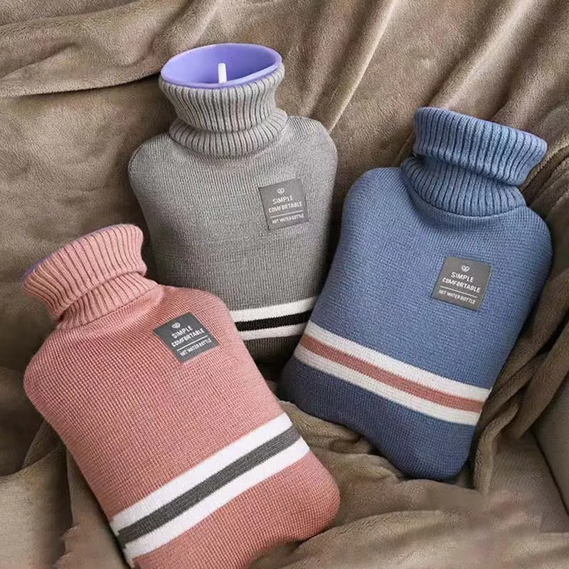 Hot Water Bottles Hand Warmer Winter Water-filling Hot-water Bag  Pure Natural Rubber Portable Back Neck Waist Hand Bed Warmer