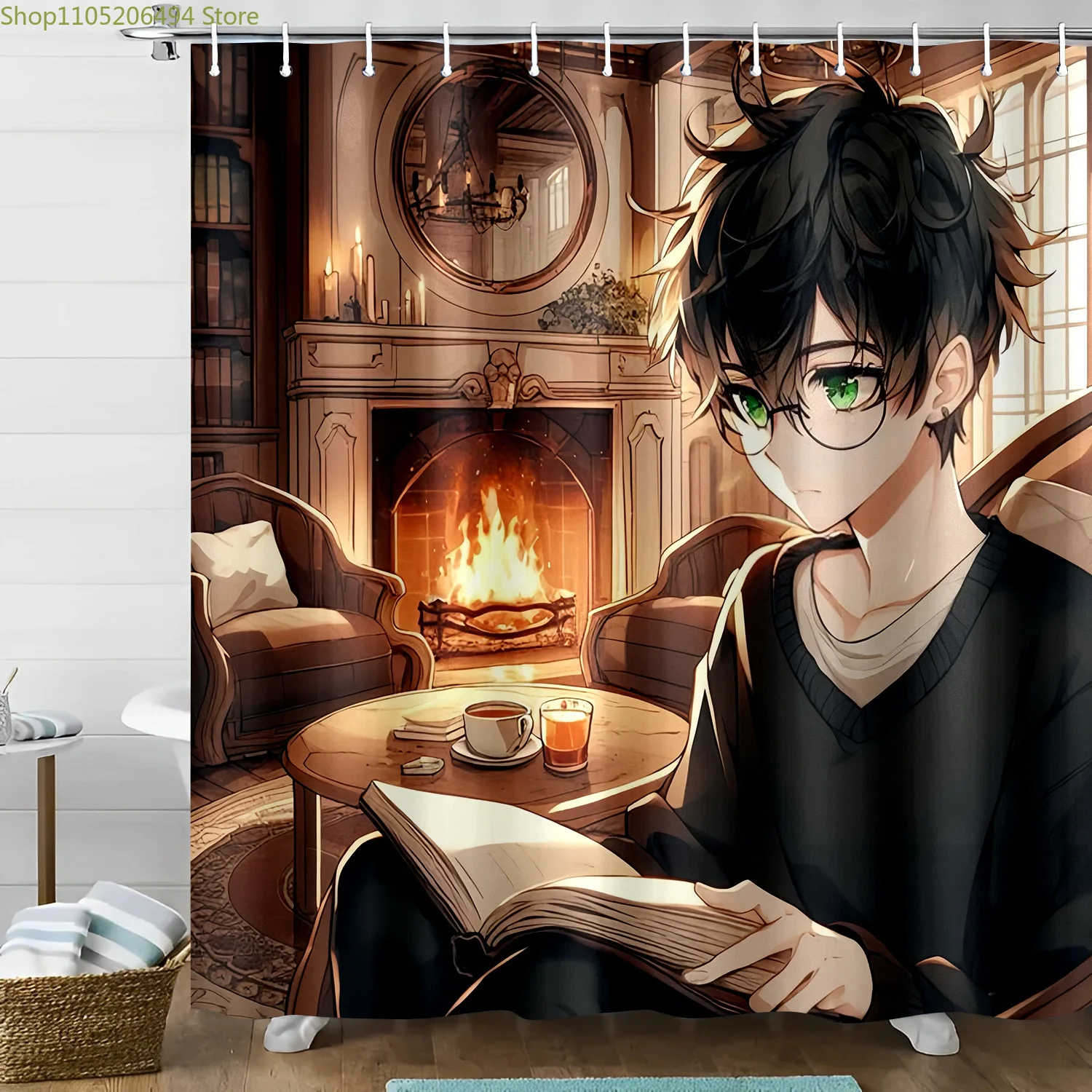 

Занавеска для душа ко Дню святого Валентина с изображением аниме от Warner Bros, идеально подходит для романтического и уютного декора ванной комнаты, изготовлена из фабричного материала.