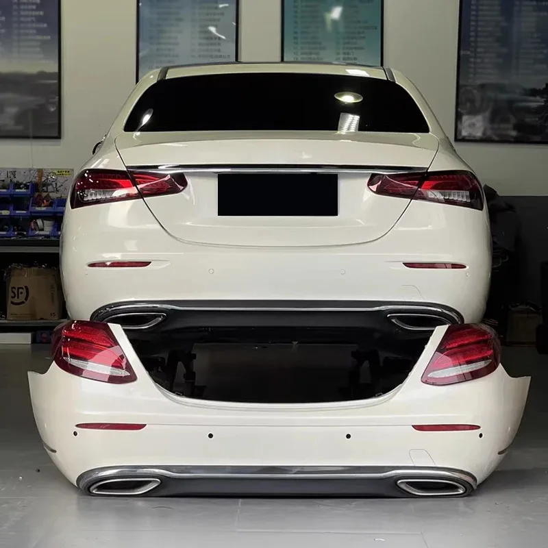 2016-20 طقم الجسم من الفئة E W213 نمط الأعمال ترقية المصد الأمامي والخلفي مصبغة المفسد من القديم إلى الجديد