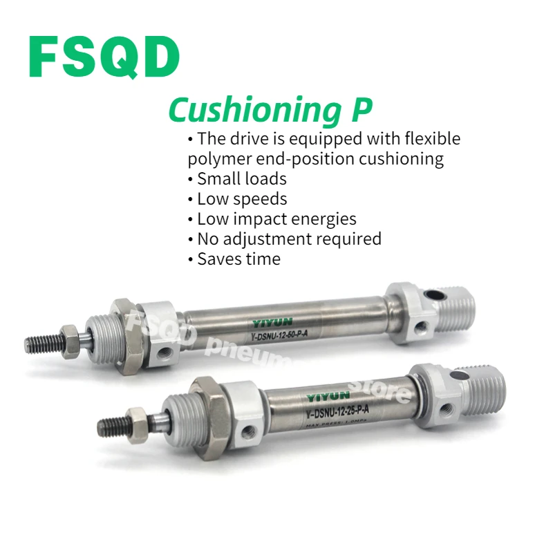 DSNU-10 16 20 25 32 40-5 10 15 20 25 30 40 50 60 70 80 100 125 150 160 200 250 300-ppv-a Yiyun Cilinders Dsnu Serie