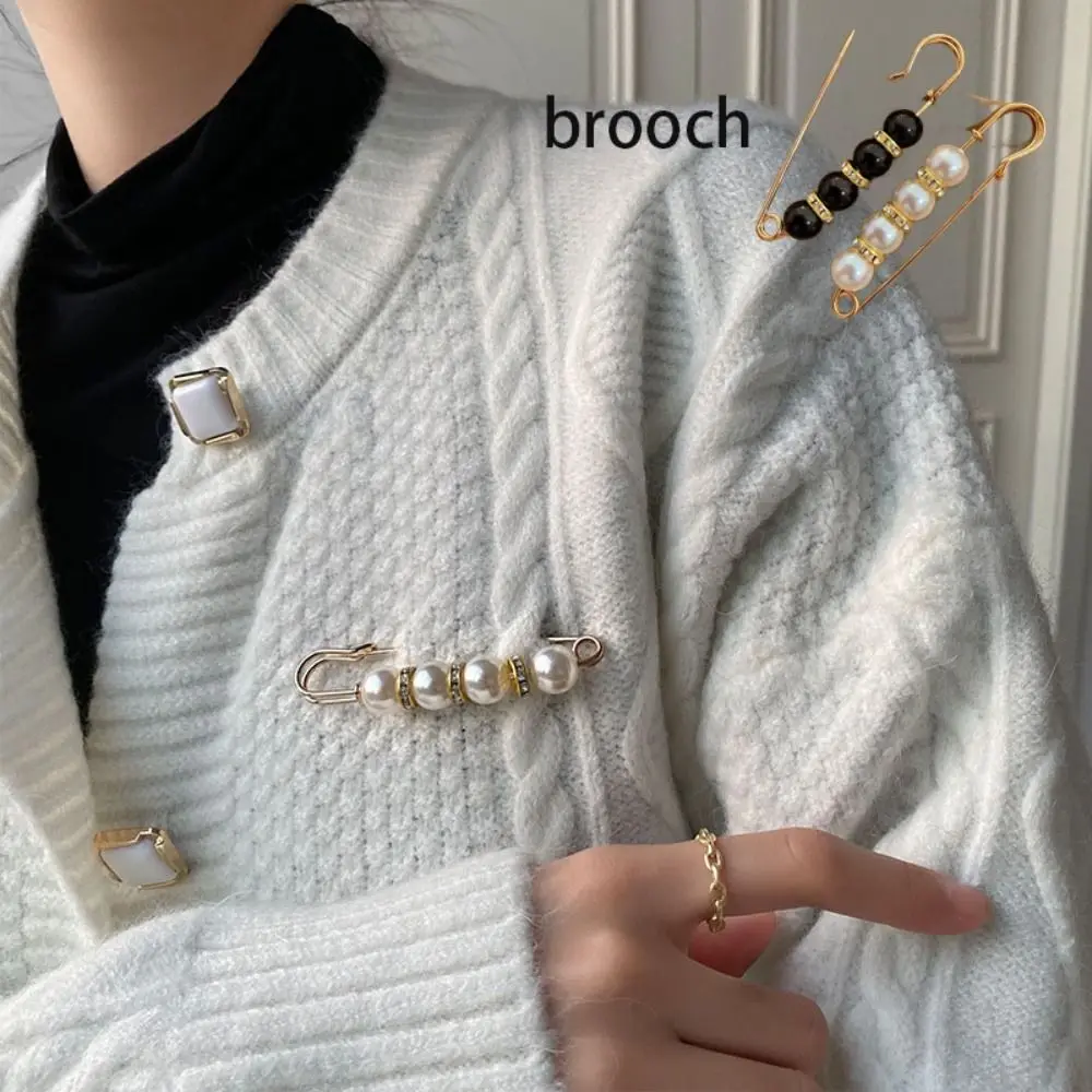 

Waist Adjustment Waistband Tightener Casual Anti-glare Reduce Waist Size Brooch Adjust Neckline Metal Pearl Buckle Women