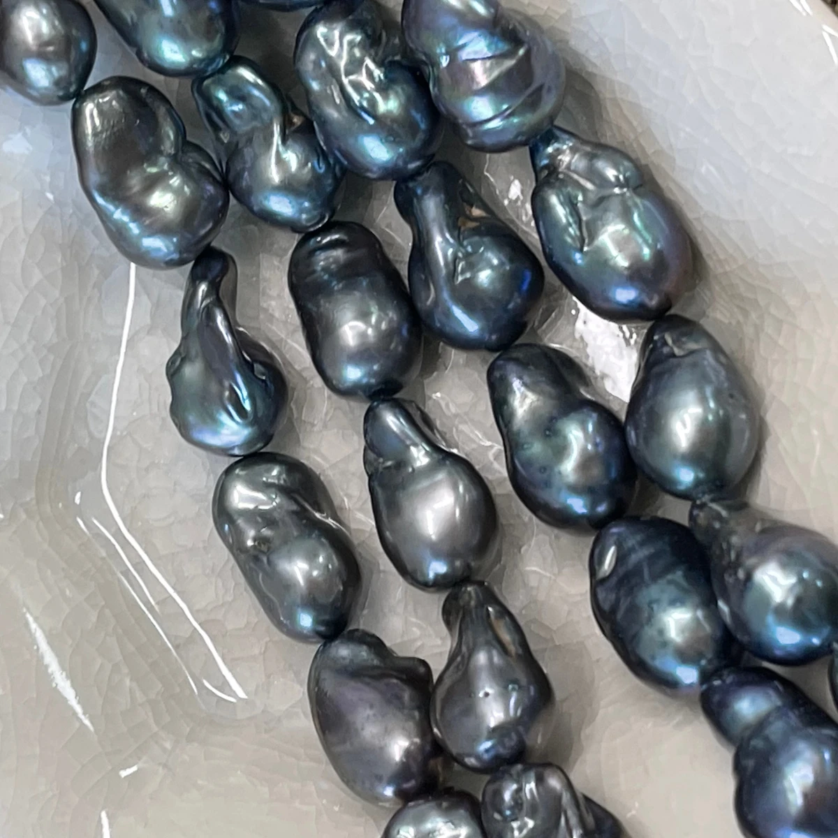 

Black Baroque Pearl Beads 15-20mm Natural Freshwater Pearl Loose Spacer Beaded for Making DIY Jewerly Necklace Bracelet Earrings