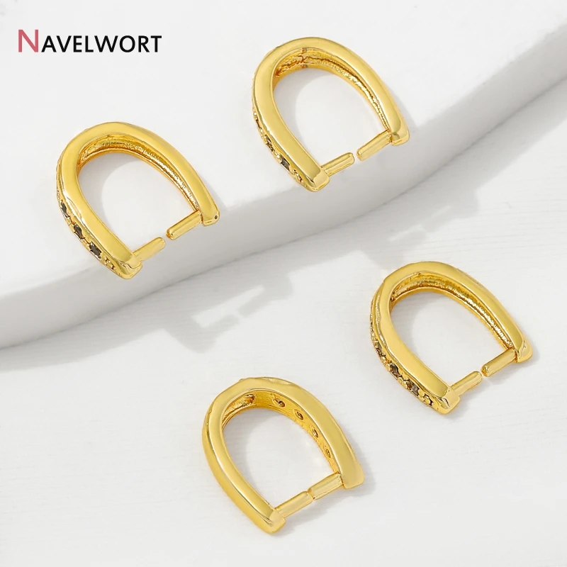 14K Gold Plated Brass Metal Inlaid Zircon Pendant Bail Hooks,Pendant Holder Bail For Jewelry Making,Jewelry Making Accessories - view 5