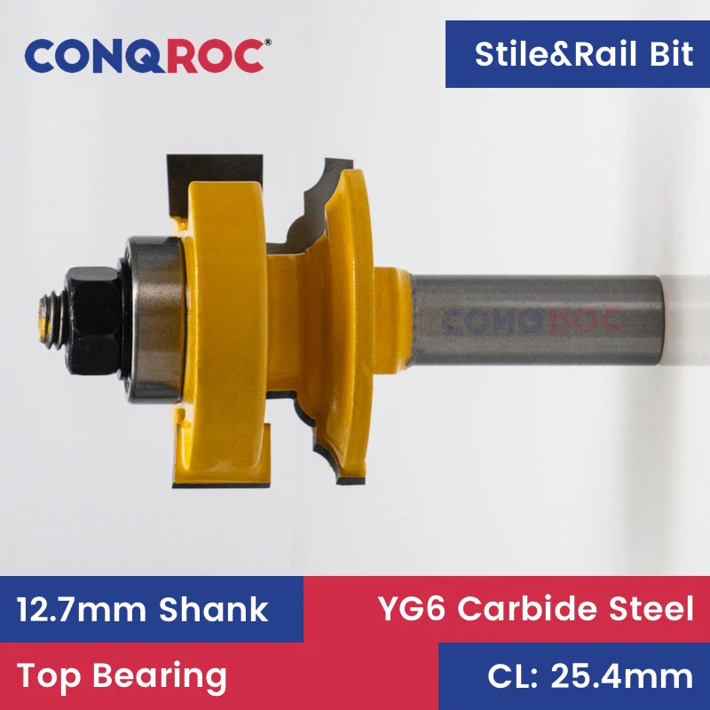 Woodworking Reversible One-Piece Stile and Rail Router Bit 12.7mm(1/2