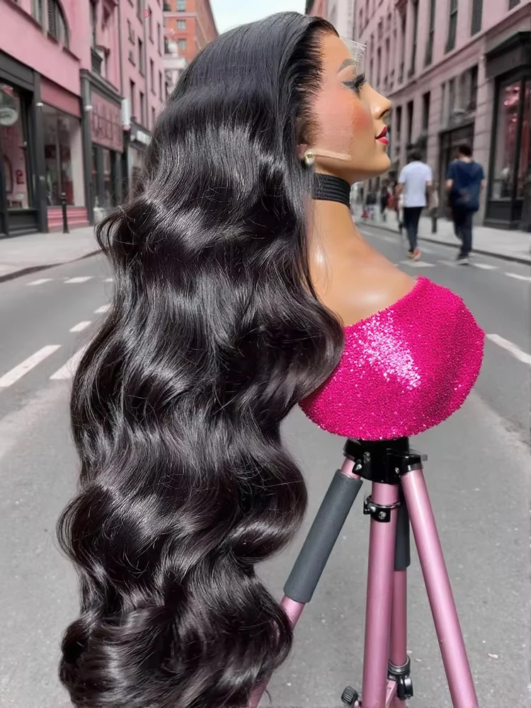 Peruki typu lace frontal 13x6 o gęstości 300%, falowane, peruki 360 full lace, wstępnie wyskubane, długość 30, 40, 46 cali, peruki z ludzkich włosów lace frontal dla kobiet.