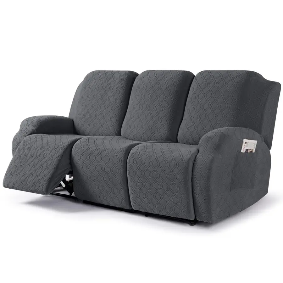 

Recliner Covers, 3Pieces Stretch Reclining Couch Covers with Pockets Reclining Couch Slipcovers 3 Seater Soft Washable Furniture