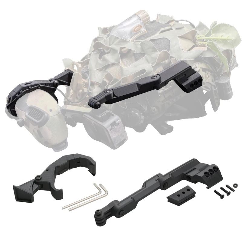 

For DJI FPV Goggles to Tactical Helmet Mount Side-Mounted Action Camera Holder ABS/PETG 3D Printed Bracket with Secure Locking