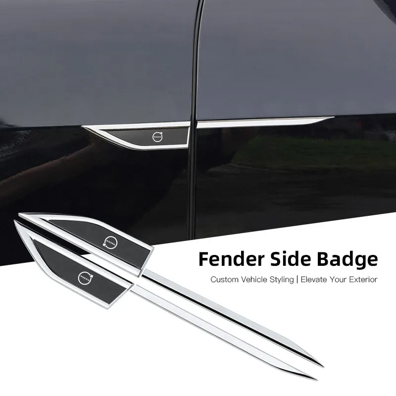 

2Pcs Car Styling Side Fender Body Emblem Stickers Knife Badges Decoration For Volvo XC90 V90 V60 XC60 V40 S80 S60 S90 C40 XC40