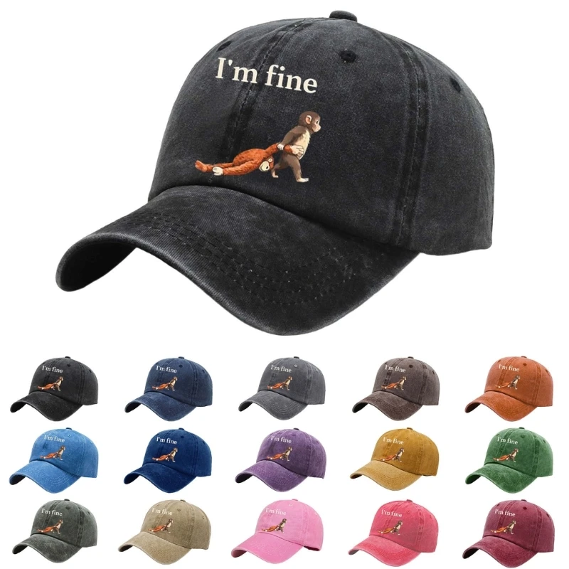 Unique Trendy Cotton Baseball Cap with Pattern Print Breathable And Comfortable Dad Hat For Adult Teens Daily Wear