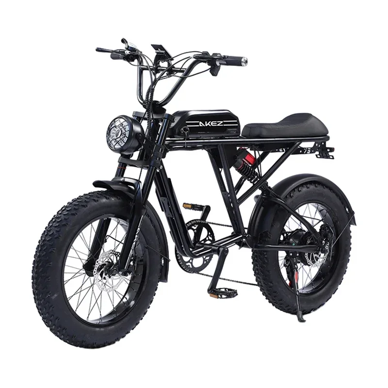 Retro Ebike 1500W 48V 36AH 20*4inch Fat Tire Electric bike Mountain Snow Electric Bicycles EU US Stock AKEZ Adult Motorcycle