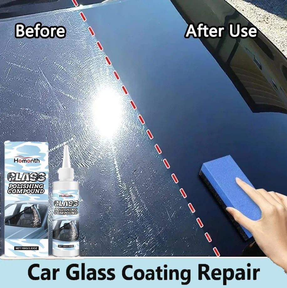 معجون تلميع زجاج السيارة من Homonth، معجون تنظيف طبقة زجاجية للسيارة، إزالة التلوث، معجون تنظيف فيلم الزيت الشفاف