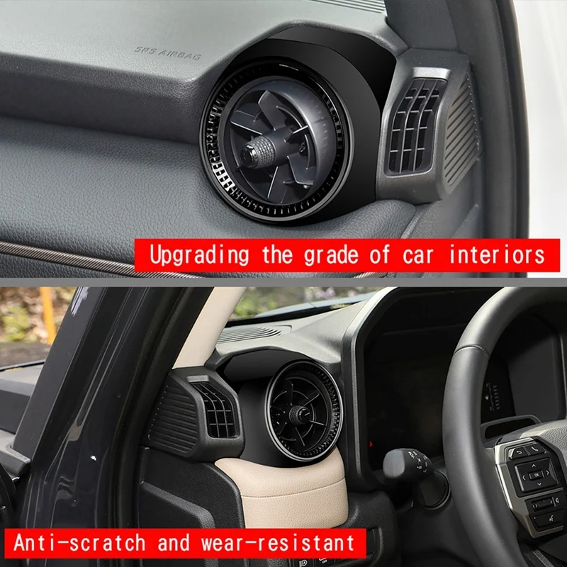 Car Dashboard Air Conditioning Outlet Trim Frame For Toyota Prado LC250 2024 Air Outlet Frame Sticker Bright Black