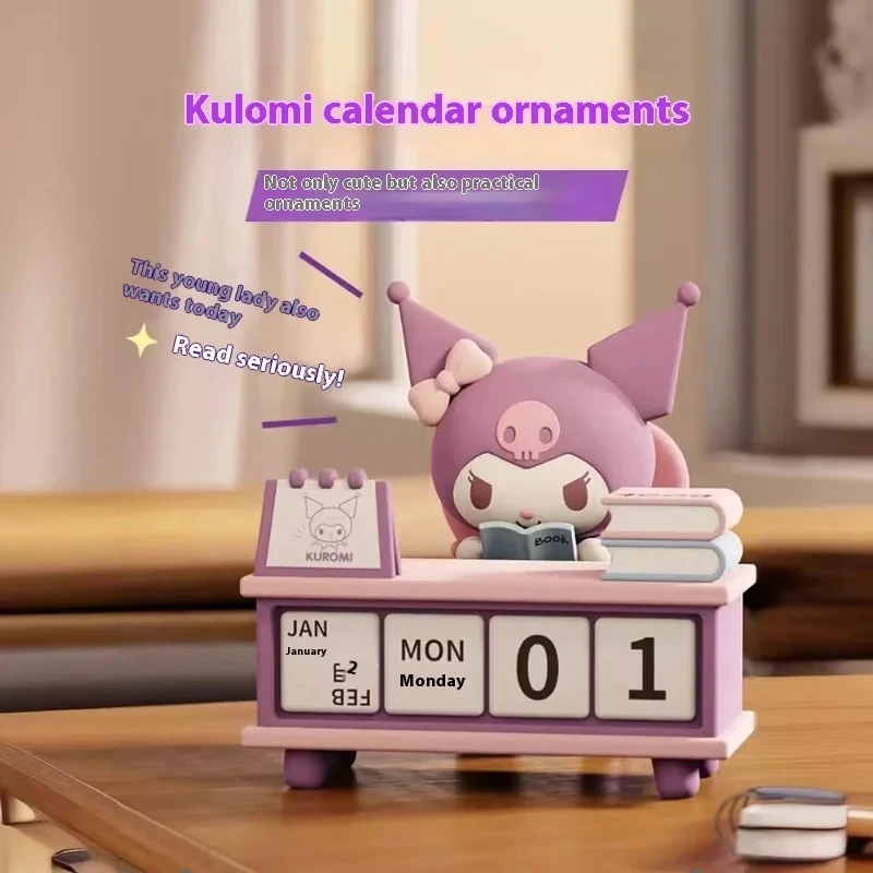 Sanrio Calendario da tavolo Serie Anime Periferico Squisito Kuromi Pochacco Statico Desktop Ornamenti decorativi Regali giocattolo per bambini