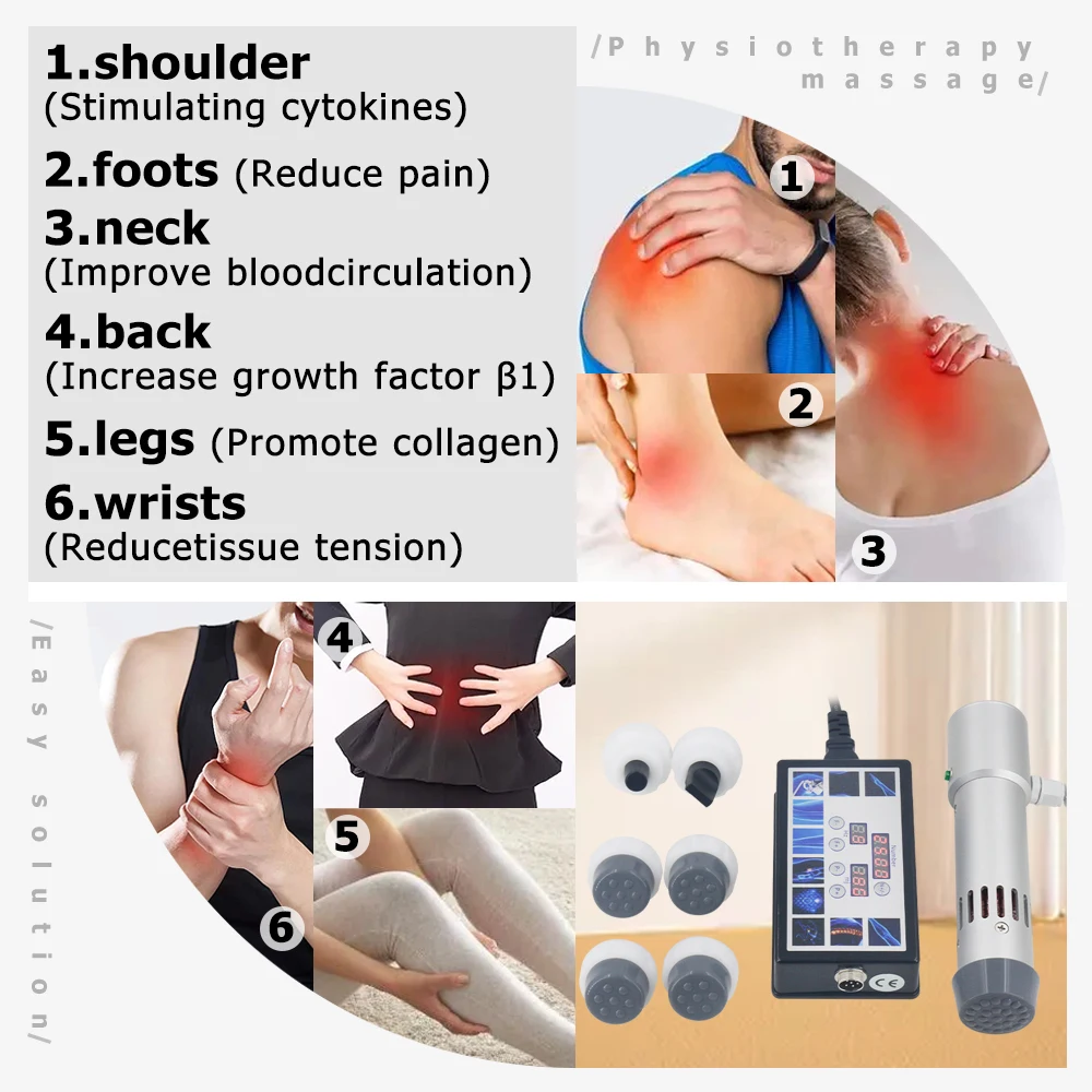충격파 치료 기계, 효과적인 ED 치료, 통증 완화, 물리 치료, 충격파 이완 마사지기, 300MJ