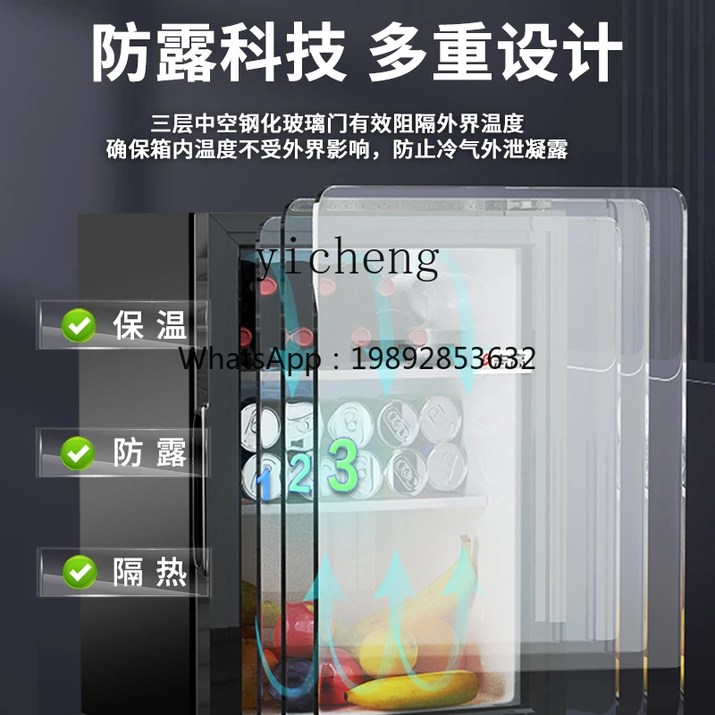 SS8 110V US Standard Export Ice Bar Small Refrigerator Display Cabinet Hotel Transparent Door Refrigerated Micro Freezer Small - view 4
