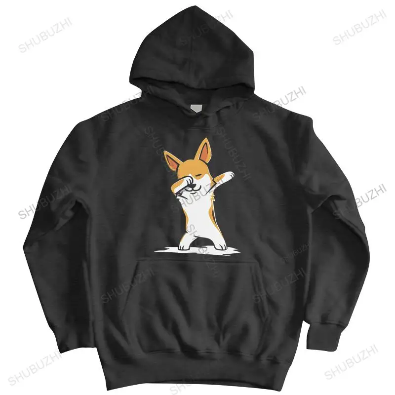 Fashion Funny Corgi Dabbing Dog zipper Men Dab Dance Move pullover autumn hoody Pre-shrunk Cotton sweatshirt Merch Gift