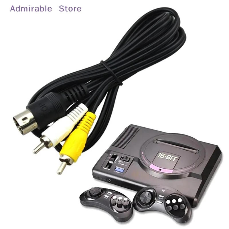 [W]AV Cable Audio Video Cable  Cord For SEGA Mega Drive 1 For  1 1.8 Meters