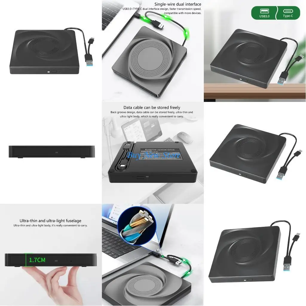 

20CE USB Portable DVD Drives for Laptop, Fast Speed Data Transfer External Burners
