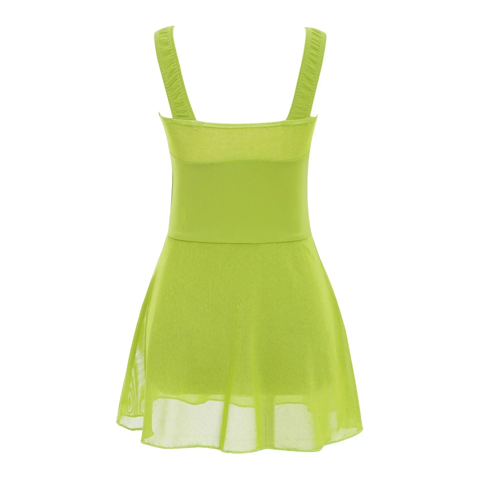 Kids Girls Gymnatics Ballet Dance Leotard Dress Solid Color Sleeveless Dresses Ballet Dancewear Childrens Ballet Dance Outfit