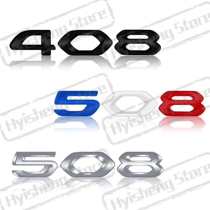 Metal Car Styling For New Peugeot 208 308 408 508 Tricolor Blue White Red Sticker Front Hood Badge Rear Trunk Body Emblem