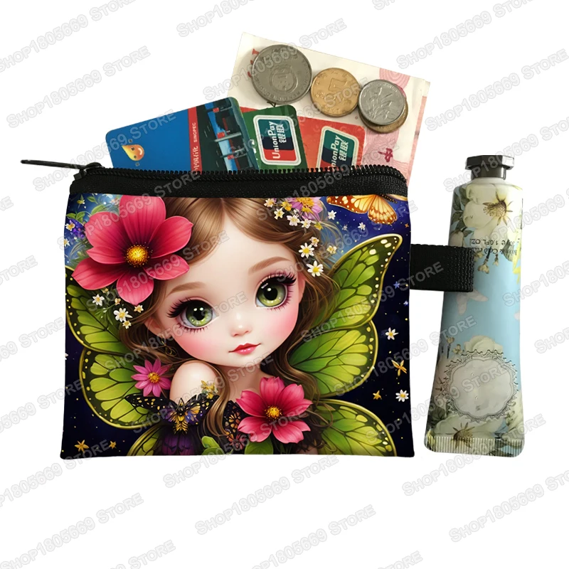 Cartoon Dragon Baby Print Coin Purse Fantasy Gothic Girls Wallet Fairy Angel Money Coin Bag Credit Card Key Lipstick Holder Gift - view 4