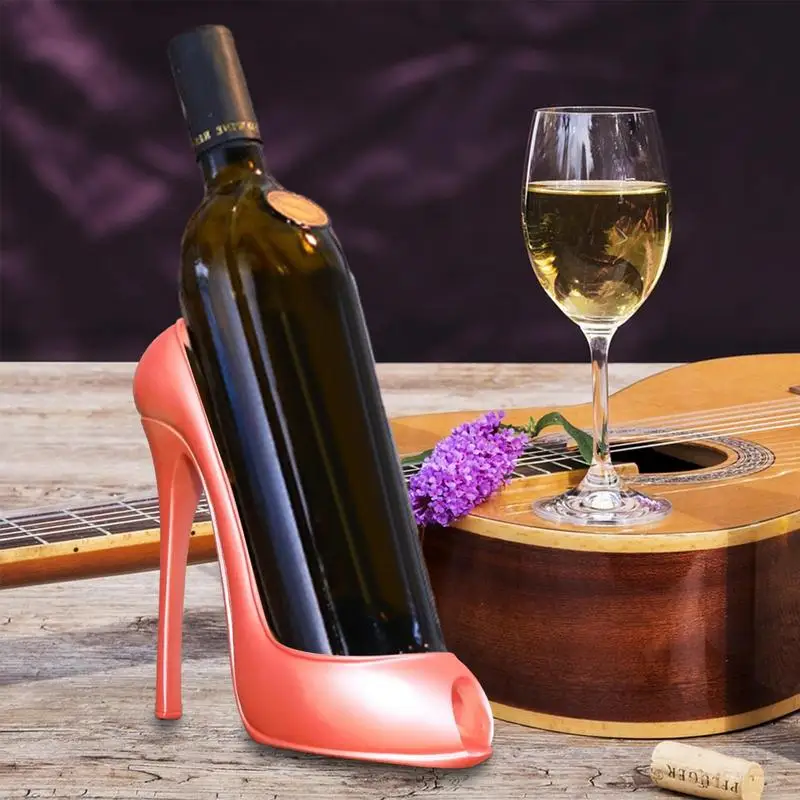 High Heel Shoe Wine Bottle Holder Stylish Wine Rack Basket Accessories High-Heel Statue Sculptures Gifts Basket Accessories