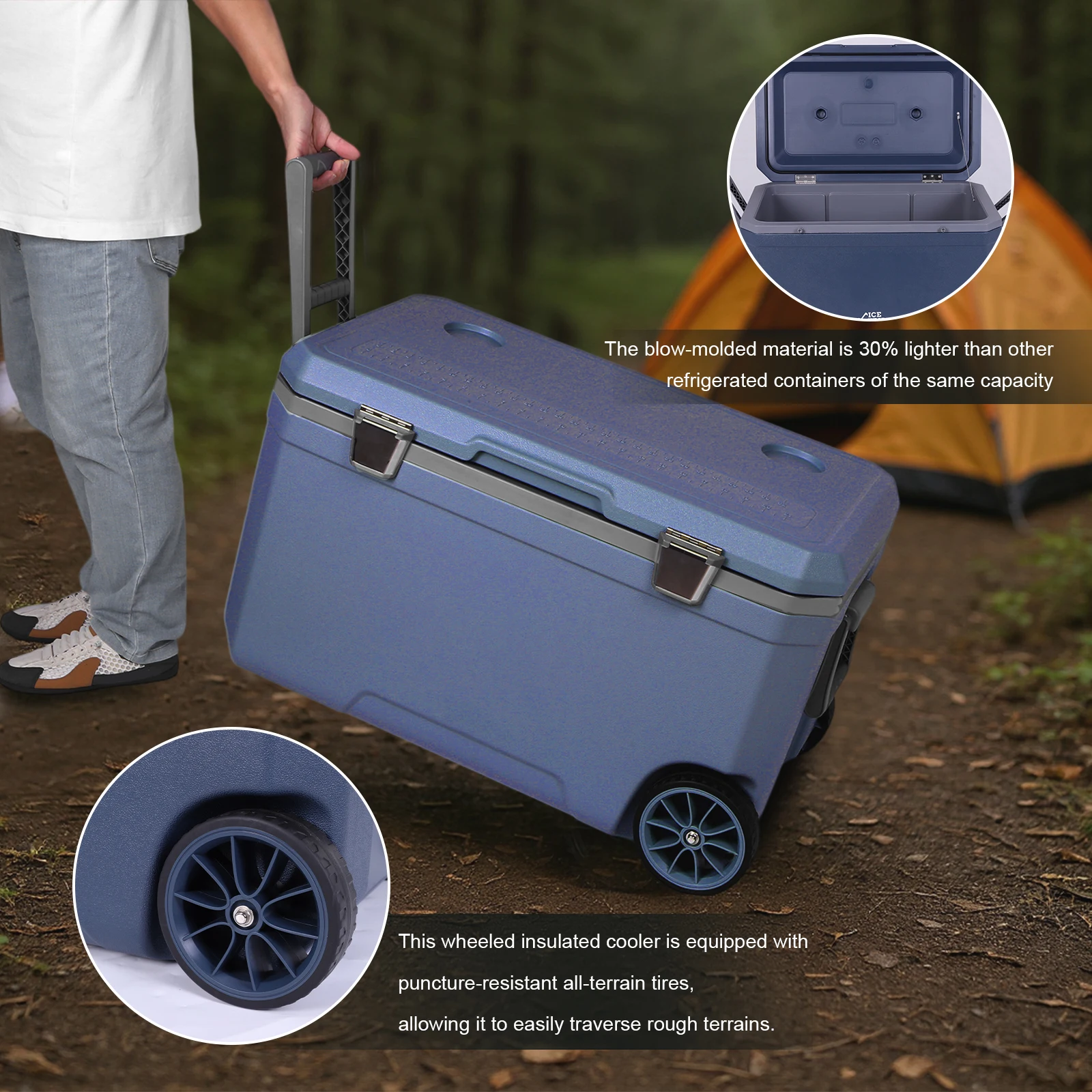 

Изолированный контейнер для кемпинга на открытом воздухе, 70 л, сохраняющий тепло еды, сверхлегкий, с ручкой, для пляжа, напитков, пикника, рыбалки