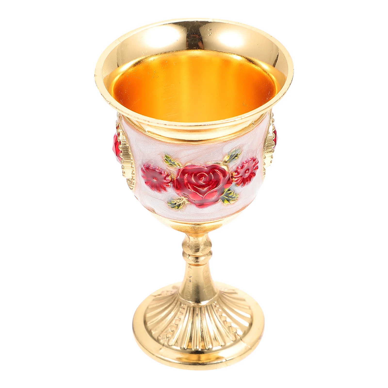

Stemware Home Accessory Restaurant Drinking Cup Water Exquisite Tin Alloy Goblet Decorative