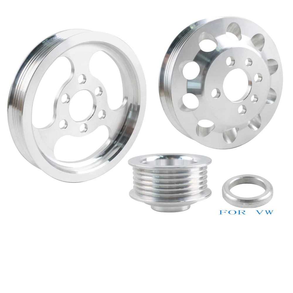 Lightweight Underdrive Pulley Set OEM Belt FOR MK4 VW Jetta Golf GTI GLI 1.8T 2.0 20V 3pcs