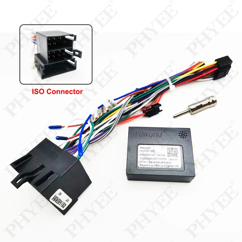 Radio ISO Wiring Harness, CAN Bus Decoder, 16 Pin Connector, Car Android Cable Adapter for Opel Astra Corsa Zafira Vectra