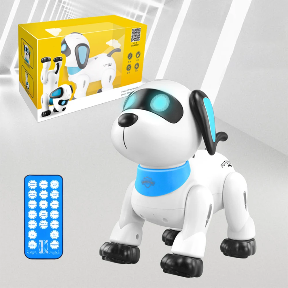 RC Robot Electronic Dog Stunt Dog Remote Control Robot Dog Pet Voice Command Programmable Touch Sense Music Song Children\'s Toys