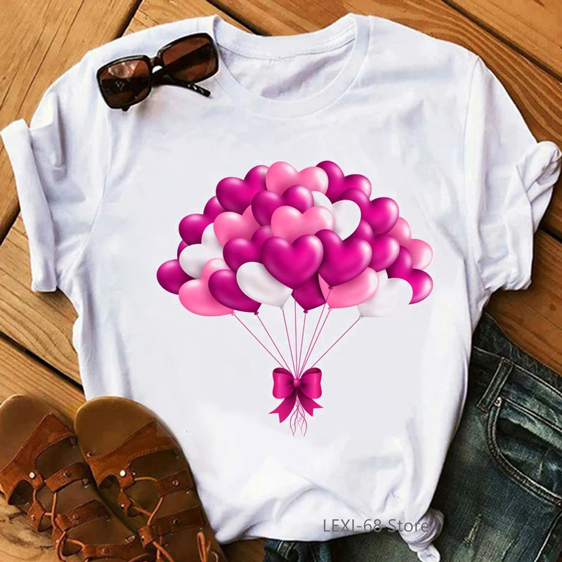 Balloon Flower T Shirt Balloon Flower Animal Print Fashion Big Size Round Neck Compassionate Women Tops  Women Clothes